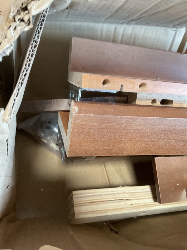 Photo 1 of ** minor corner damage to one big piece **Baxton Studio Beds (Platform), Double, Ash Walnut