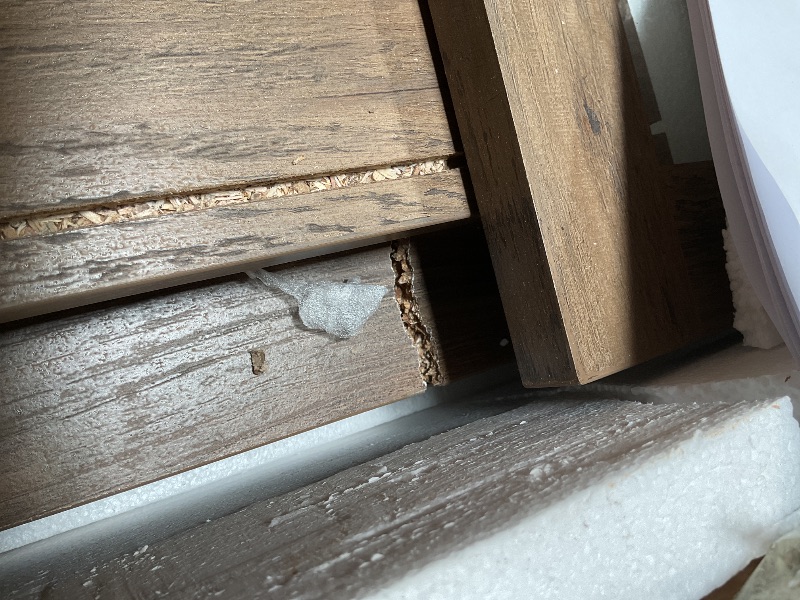 Photo 1 of ** MAJOR DAMAGE TO ONE BIG PIECE. SELLING FOR PARTS** LINSY HOME TV Stand for 75 Inch TV, Modern Farmhouse Entertainment Center with Storage Cabinets and Glass Doors, Tall Media Console Table for Living Room, Bedroom, Large Long Television Stand, Brown