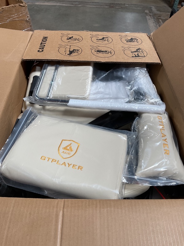 Photo 1 of ***MISSING PARTS***GTPLAYER ACE-PRO Music Gaming Chairs – Built-in Speakers, App Support & Bluetooth Control, Computer Game Chairs with Footrest for Adults, Ergonomic Reclining Silla, Linkage Armrest, Ivory