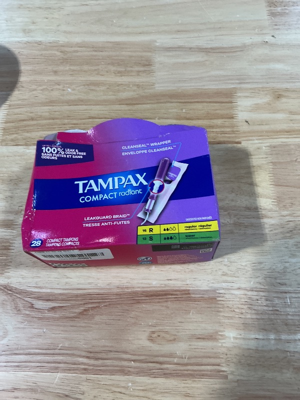 Photo 1 of ***BOX DAMAGED/ MISSING ALL REGULARS*** Tampax Compact Radiant Multipack Regular/Super Absorbency Unscented Plastic Tampons - 28ct