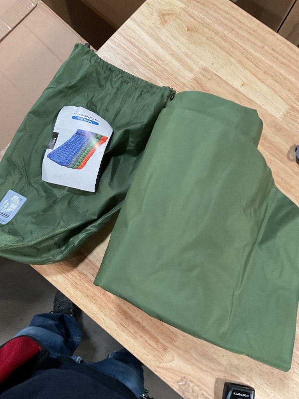Photo 1 of ***MISSING RELEASE PLUG***Camping Sleeping Pad, Inflatable Camping Mattress Pad with Built-in Pillow & Foot Pump, 4 Inch Thick Ultralight Sleeping Air Mattress for Backpacking, Hiking, Traveling, Tent Camping - Olive Green