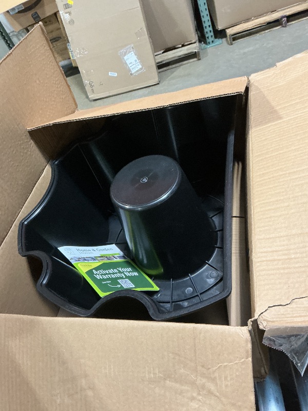 Photo 1 of **BARREL BASE STAND ONLY/ NO BARRELS*** RTS Home Accents 50-Gallon ECO Rain Barrel Made with 100% Recycled Plastic, Flat Back Rain Water Collection Barrel, Stand and Link Kit Included, Black (2 Pack)