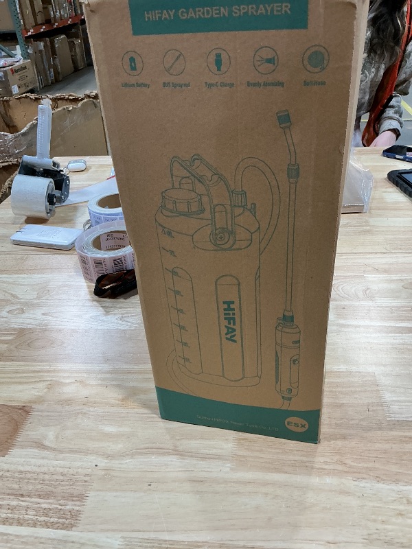 Photo 1 of **DAMAGED**
HIFAY ESX-8 Electric Sprayer, Garden Sprayer 2 Gallon,Weed Sprayer in Lawn & Garden,Rechargeable Battery Powered Sprayer with Telescopic Wand,Plant Mister,Indoor Watering Can for Plants (Translucent)