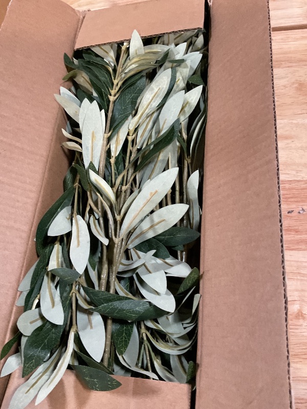 Photo 1 of 10 PCS 18 Inch Faux Olive Branches for Vases - Realistic Faux Olive Tree Stems with Lifelike Leaves & Fruits, Eucalyptus Stems,Faux Greenery Stems for Centerpieces,Home Decor&Wedding Decor