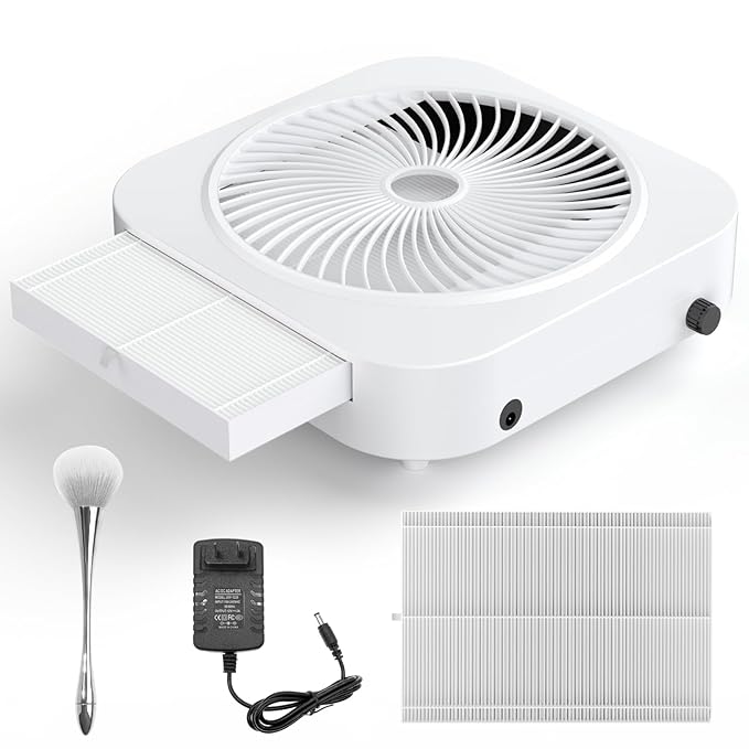 Photo 1 of ***PARTS ONLY***NON FUNCTIONAL***Lictin Nail Dust Collector with Reusable Filter, Adjustable Nail Vacuum Dust Collector Extractor Electric Dust Suction Machine for Acrylic Gel Nail Polishing White