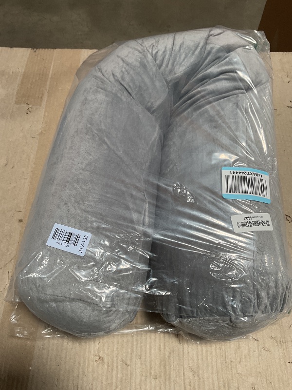Photo 1 of 1 MIDDLE ONE Body Pillow for Adults, Bolster Pillow with Removable Velvet Cover, Long Round Cervical Roll Pillow, 47 x 7.87 Inches, Grey