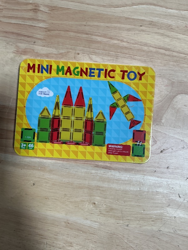 Photo 1 of 46PCS Mini Magnetic Tiles, Magnetic Tiles Travel Set with Case, STEM Educational Building Set Construction Toys for Kids Ages 3+, Portable Building Toys for Toddlers, Boys & Girls Birthday Gift