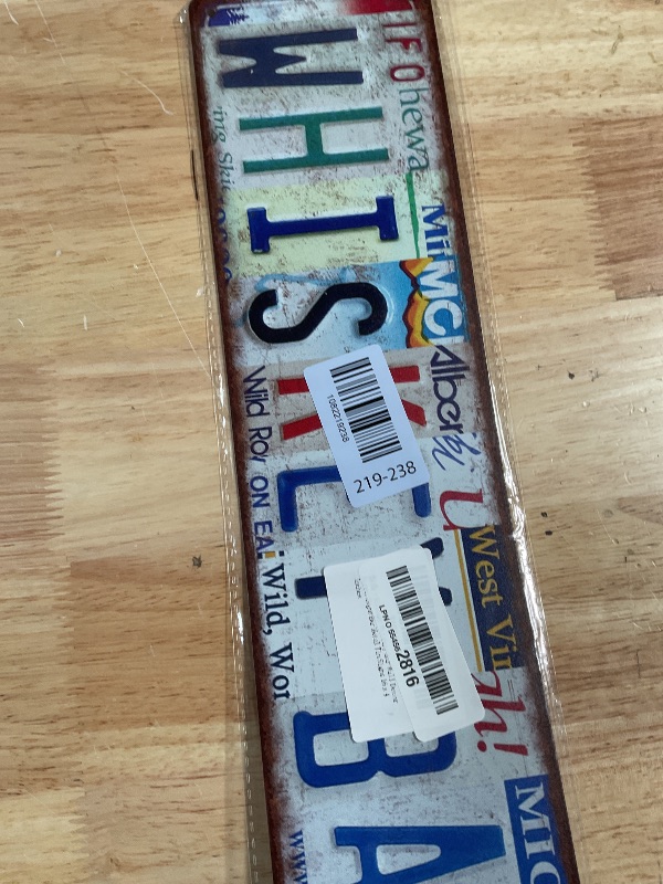 Photo 1 of **MINOR DAMAGE BENT *** Vintage Whiskey Bar Wall Decor Street Signs Bar Metal Tin Signs 16 x 4 Inches