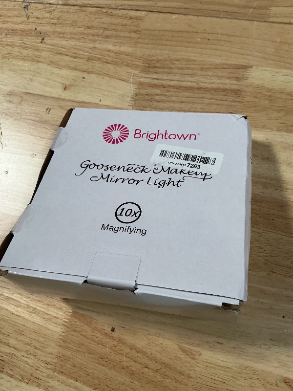 Photo 1 of ***DAMAGED***Brightown 10x Magnifying Mirror with Light, Flexible Gooseneck Make up Mirror with Lights and Magnification, Battery Operated Cordless with Suction Cups for Wall Bathroom Silver 1 Lighting