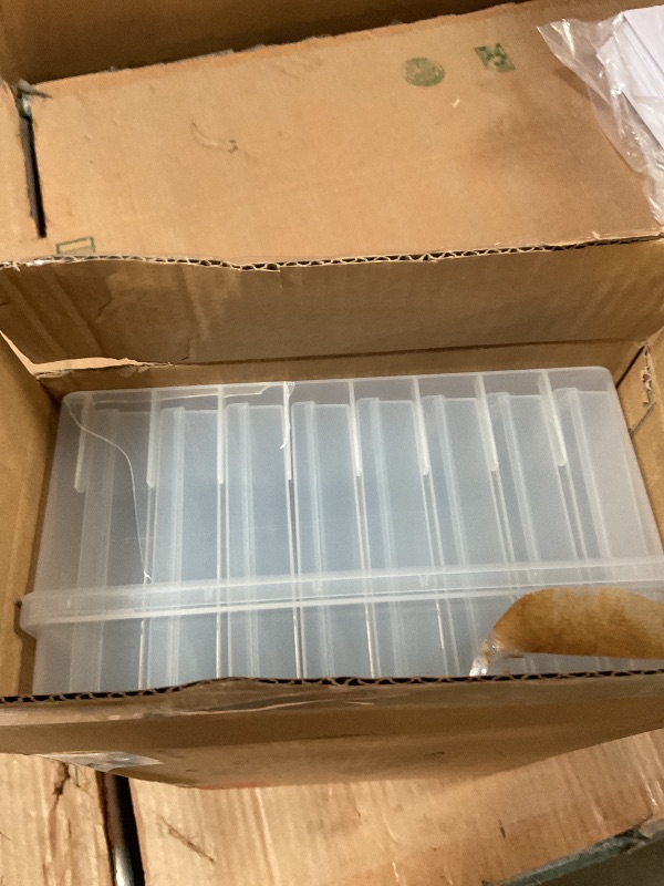 Photo 1 of *** MINOR CRACK ***Lifewit 16 Pcs Photo Storage Box, Photo Albums 4x6 Pictures, Acid-Free Stackable Case with Labels, Trading Card Container for Sticker, Seed, Scrapbooking, Craft, Diamond Art, Classroom Supplies, Clear