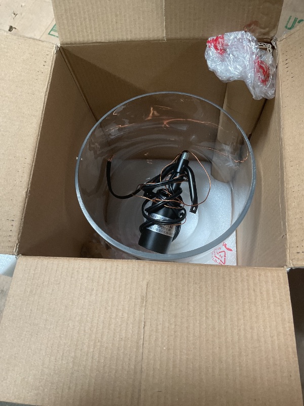 Photo 1 of **MISSING ASSEMBLY PIECES*** Globe Electric 67000097 1-Light Pendant Light Fixture, Matte Black, Clear Glass Shade, Adjustable Hanging Height Rods, Kitchen Island Lighting, Modern Farmhouse, Dimmer Switch Compatible