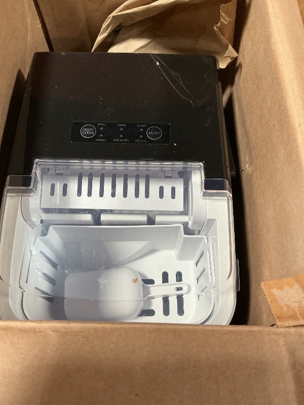 Photo 1 of ***NON FUNCTIONAL***
OLIXIS Ice Maker Machine with Handle,26lbs in 24Hrs,9 Ice Cubes in 6 Mins,Auto-Cleaning Portable Ice Maker with Basket and Scoop, Countertop Ice Maker for Home/Kitchen/Camping/RV, Sleek Black