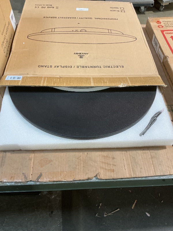 Photo 1 of **POSSIBLY FOR PARTS HAS DAMAGES*** JAYEGT Motorized Rotating Display Stand, 350Lbs Load?360 Degree Electric Rotating Potography Turntable for Products Display?Live Show? Remote Control +5 Colors Backgrounds (Black/23.6Inch/Wired)