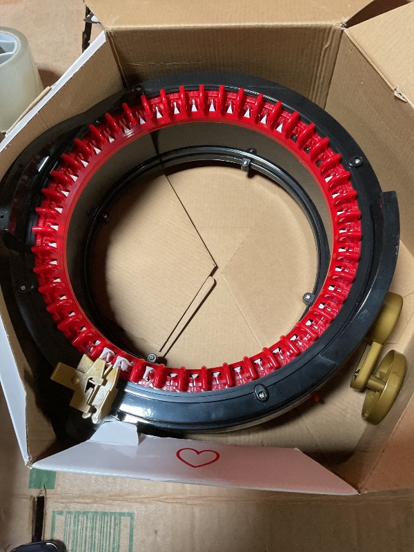 Photo 1 of **POSSIBLY FOR PARTS/ MISSING LEGS FOR MACHINE **** Addi Express King Size Knitting Machine, 46 Needle Round Loom with Row Counter and Hand Crank, Black, 17.7 Inch Flat Panel Width