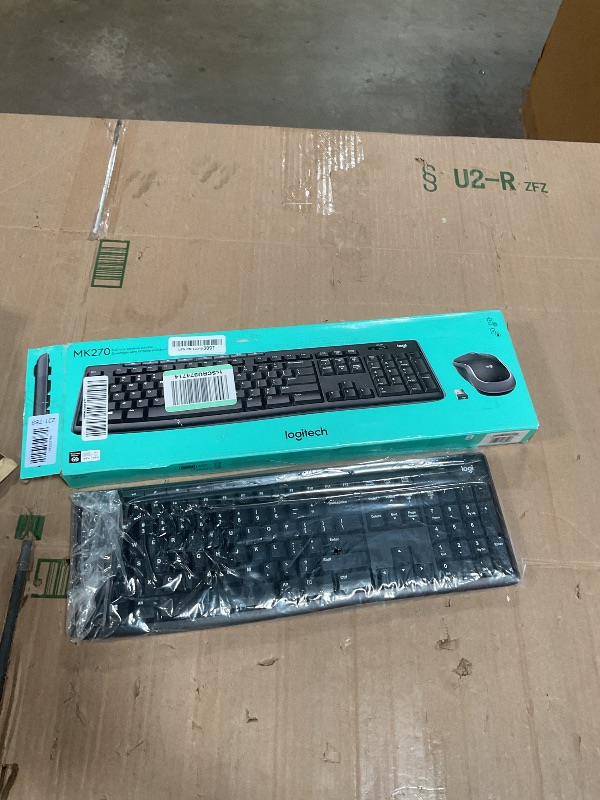 Photo 1 of ***MISSING MOUSE & Dongle*** Logitech MK270 Wireless Keyboard and Mouse Combo for Windows, 2.4 GHz Wireless, Compact Mouse, 8 Multimedia and Shortcut Keys, 2-Year Battery Life, for PC, Laptop - Black