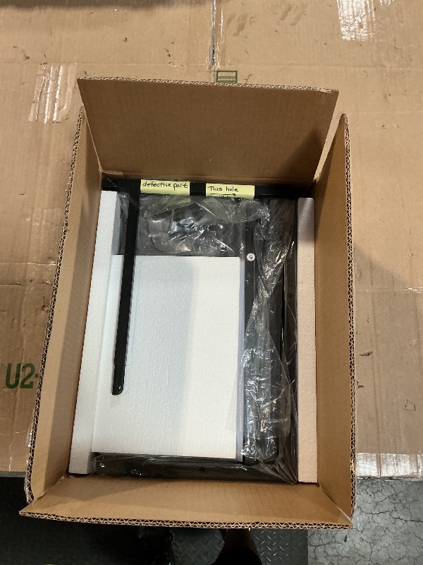 Photo 1 of ***FOR PARTS MANUFACTURE DEFECT WITH ASSEMBLY PIECE *** Vantic C Shaped End Table, Small Side Table for Couch and Recliner, Slide Under Sofa Tray Desk with Storage Bag for Living Room and Bedroom, Rustic Brown