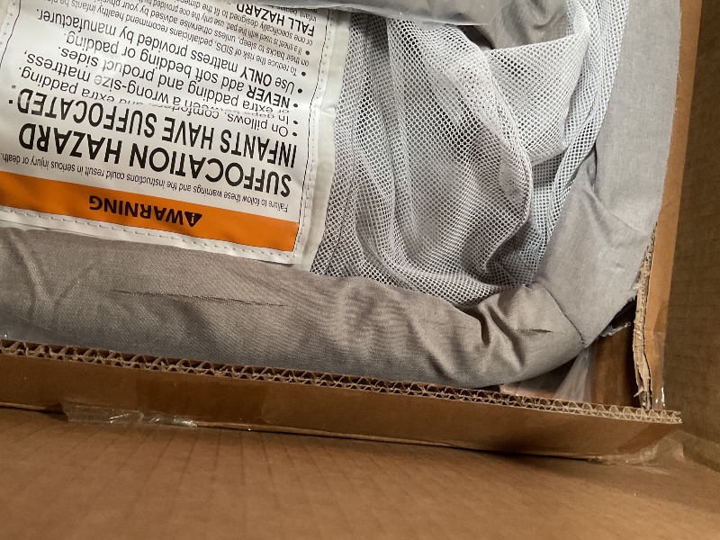 Photo 1 of **CUT SCUFF SEEN IN PHOTO**Cowiewie Bassinet Bedside Sleeper, Portable, Breathable, Adjustable Baby Bedside Bassinet for Peaceful Nights, Light Grey