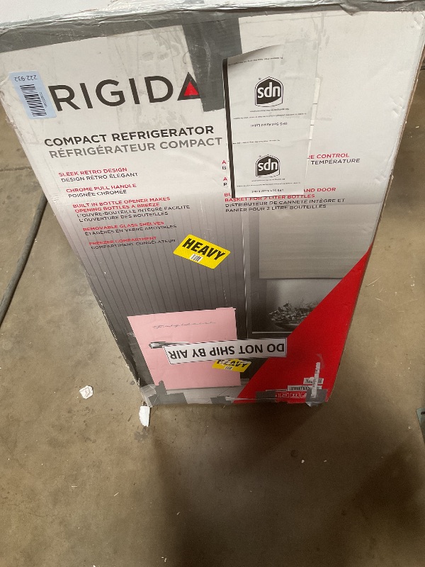 Photo 1 of **DENTED/SCRATCHES***
Frigidaire EFR376 Retro Bar Fridge Refrigerator with Side Bottle Opener, 3.2 cu. Ft, Pink/Coral