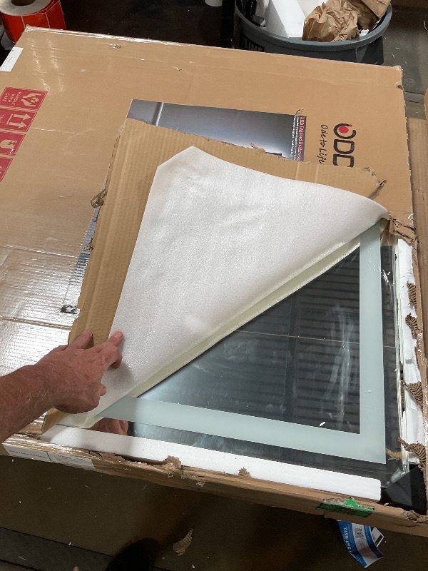Photo 1 of **MINOR SCRATCHES ON MIRROR SURFACE**ODDSAN 40 x 38 LED Bathroom Mirror for Vanity, Rectangle Lighted Vanity Mirrors with Lights, Dimmable, Anti-Fog, Shatter-Proof, ETL Listed (Front Lighted + Backlit)