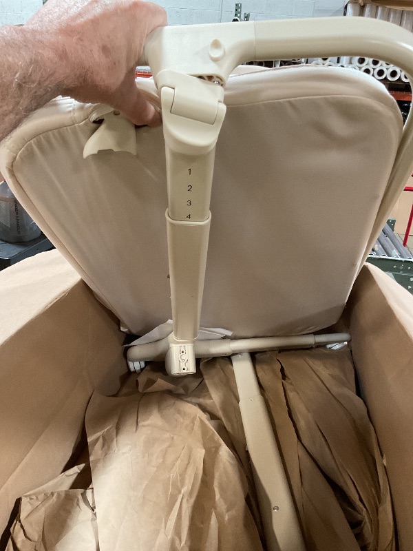 View 3 of **FOR PARTS ONLY / HAS BROKEN ASSEMBLY PIECE*** ANGELBLISS Electric Baby Bassinet Bedside Sleeper with Auto Rocking, Remote/Touch Control, 3 Timer Modes, 12 Sounds, 6 Heights, Storage & Wheels (Beige)