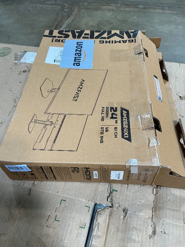 Photo 1 of ***USED***Amzfast 24 Inch Gaming Monitor 200Hz FHD 1080p Computer Monitor, 1ms Adaptive Sync, 3000:1, 129% sRGB, HDR Display, Eye Care, VESA 75x75, Metal Stand, HDMI 2.0 | DP 1.4, AMZG24X1