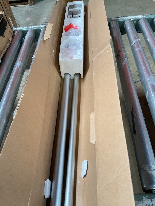 Photo 1 of 1 Inch Double Curtain Rods 36 to 72 Inches (3 to 6 ft), USFOOK Single Drapery Rods for Windows 24 to 68 Inches, Telescoping Dual Curtain Rod with Silver Translucent Finials