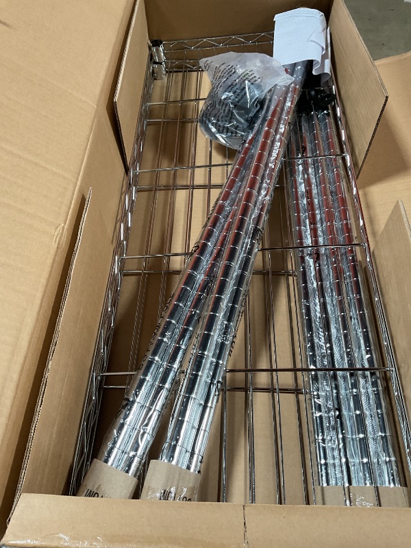 View 2 of **FOR PARTS ONLY/ MISSING 2 ASSEMBLY PIECES*** FDW 14" D×36" W×72" H Wire Shelving Unit Metal Shelf with 5 Tier Adjustable Layer Rack Commercial Strong Steel for Restaurant Garage Pantry Kitchen?Chrome