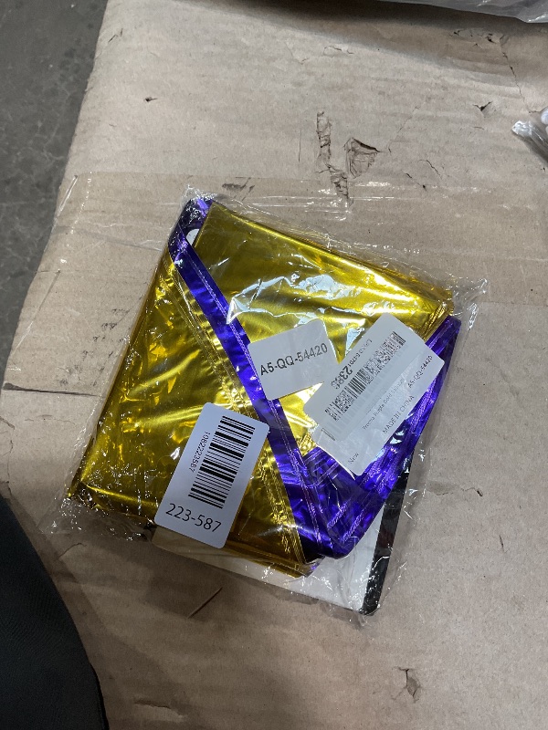 Photo 1 of ***MISSING PIECES*** Froova 9 Pcs Purple Gold Round Foil Balloons Dark Purple Metallic Gold Chrome 4D Ball Balloons 22 In Orbz Mylar Balloon for Graduation Grad Birthday Wedding Anniversary Disco Party Decorations
