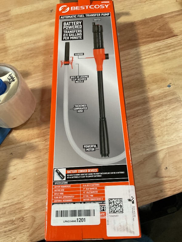 Photo 1 of ***MISSING PIECES***Portable Fuel Transfer Pump with 47" Hose-High Flow Hand Fuel Pump, Battery Powered Siphon Pump for Gasoline Mechanical Fuel Pumps Universal Fit for Gasoline, Vehicles, Fuel,Water Transfer?Amber?
