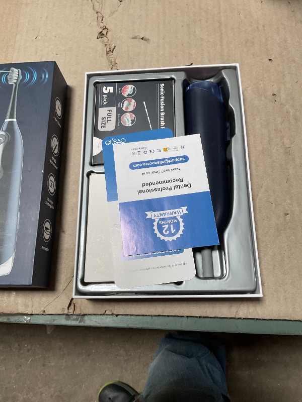 Photo 1 of 3-in-1 Upgraded Pro Flossing Toothbrush-Flosses, Vibrates and Oscillates(The 1st Tech), Electric Toothbrush with Water Flosser Equipe 5 Brush Heads, Plaque Removal for Sensitivity, Braces-Blue
