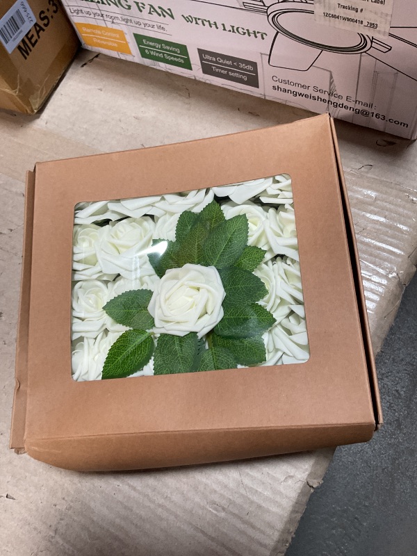 Photo 1 of ***PHOTO FOR REFERENCE ONLY*** Luinabio 100 Pcs Artificial Foam Rose Flower Faux Bouquet Wedding Fake Rose Gift for Mother's Day Women DIY Bridal Shower Party Table Birthday Home Spring Decor (Champagne)