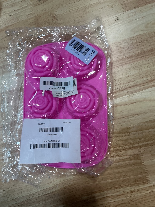 View 2 of 2 pack of X Large Rose Flower Ice Cube Chocolate Soap Tray Mold Silicone Party maker