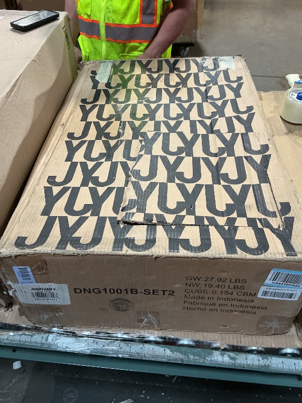 View 2 of **FOR PARTS ONLY/ HAS BROKEN PIECES*** JONATHAN Y DNG1001B-SET2 Cassis Classic Traditional X-Back Wood Rattan Dining Chair French Country, Cottage, Vintage, Farmhouse, Shabby Chic, Gray/Natural (Set of 2)