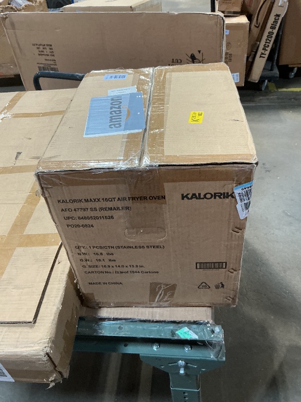 Photo 1 of ***FOR PARTS ONLY / BROKEN (ELETRICAL COMPONENT THAT GIVES POWER DAMAGED) / HEAVILY USED***Kalorik MAXX 16 Quart Digital Air Fryer Oven, in Stainless Steel (AFO 47797 SS)