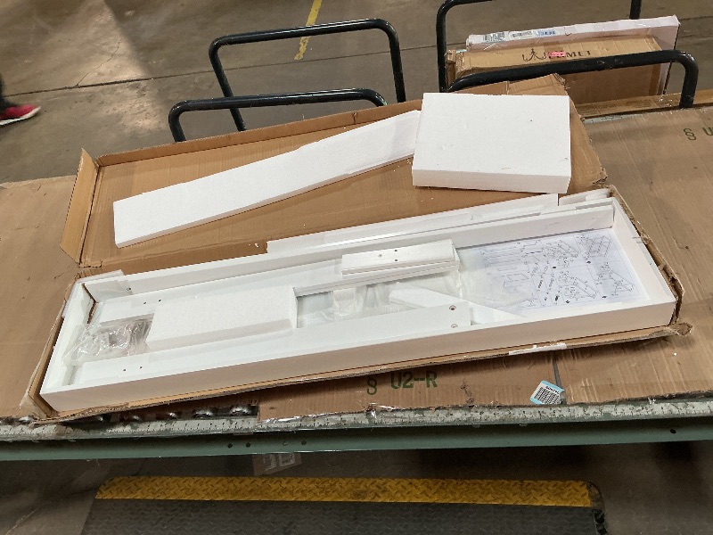 Photo 1 of ***MINOR DAMAGE SEE PHOTOS *** Bamboonova Bamboo Wood Entryway Table 47.2" Console Table, Narrow Sofa Table with Support Beam for Entrance, Hallway, Living Room, Bedroom, Foyer(White)
