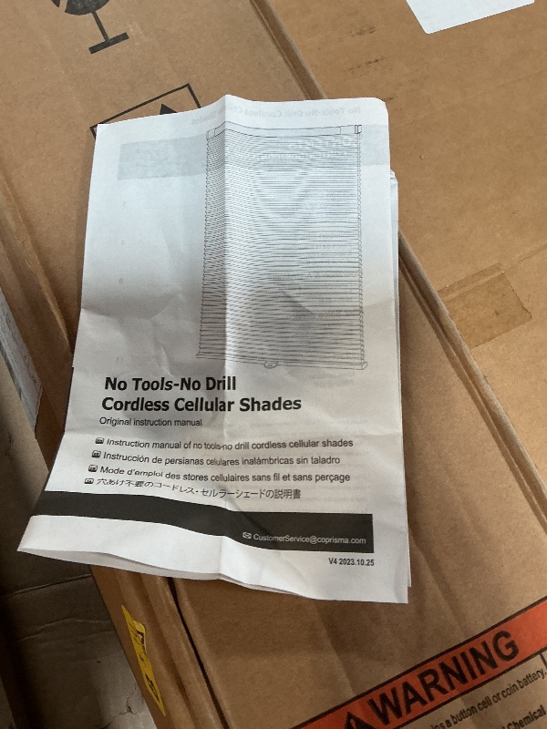 Photo 1 of ***USED/MAJOR DAMAGE***LazBlinds Cordless Cellular Shades, No Tools No Drill Blackout Honeycomb Shades Pleated Blinds for Windows, 48'' W x 48'' H, Soft Cream