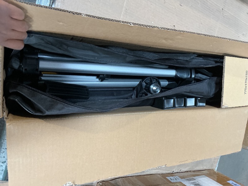 Photo 1 of 12 Ft./3.7M Professional Lasers Level Pole with Tripod, Adjustable Telescoping Pole for Leveling Tools, Multi-functional Fine-tuning Bracket with 1/4” and 5/8” Thread Adapters, Includes Carrying Bag