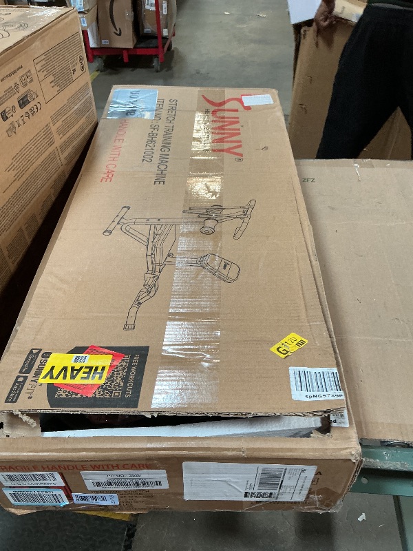 Photo 1 of **LOOSE HARDWARE IN BOX***Sunny Health & Fitness Full Body Stretch Machine, Versatile Padded Trainer Back Stretcher, Stretching Equipment with Pivoting Seat, Self-Leveling Pedals, and Multi-Use Handlebar - SF-BH621002