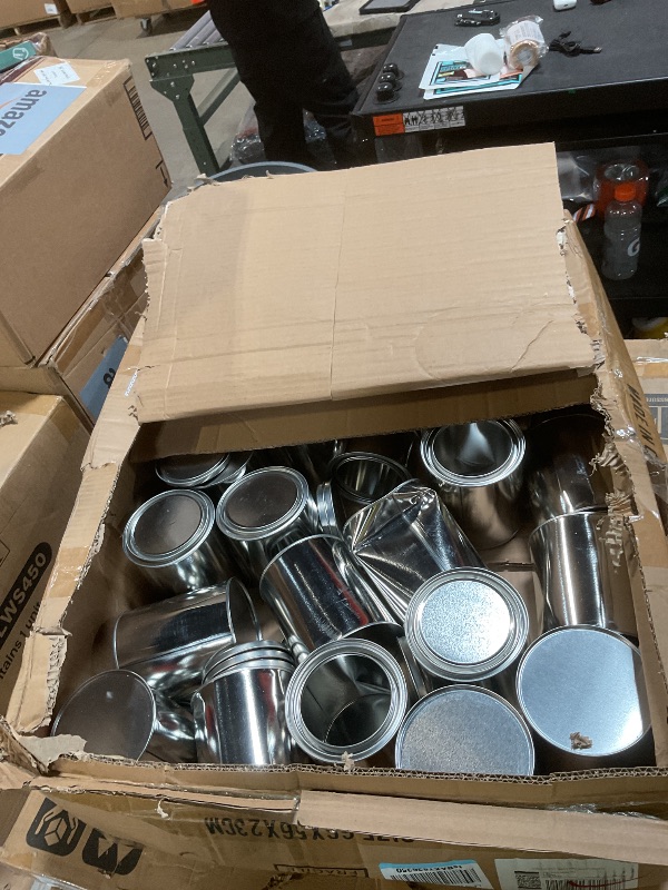 Photo 1 of **24CANS**Blulu 50 Pcs Bulk Paint Cans with Lids 2 Pint Empty Metal Paint Bucket Multipurpose Leftover Paints Storage Containers for DIY Paints Crafts Project Adhesives