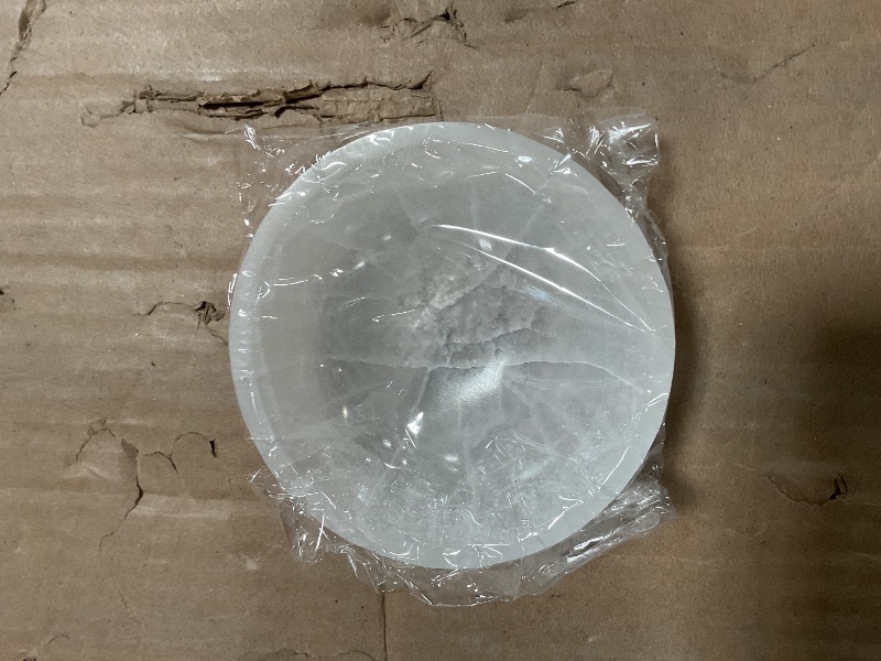 Photo 1 of **FRACTURED/CRACKED**Selenite Bowl for Crystals Charging – 4" Selenite Crystal Bowl – Mined & Crafted in Morocco – Ideal for Cleansing & Recharging Crystals & Healing Stones - Protection Crystals - Spiritual Gift & Decor
