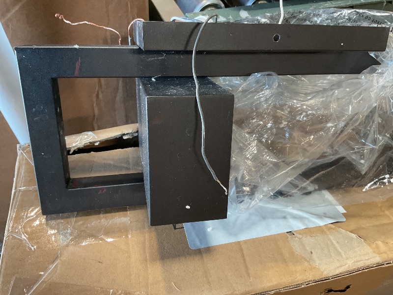 Photo 1 of ** MISSING HANGING BACKPIECE AND HARDWARE. SCRAPES. **LamQee Modern Outdoor Wall Lights 3000K Integrated LED Outdoor Wall Sconces Lighting, Contemporary Exterior Lighting Fixtures Outside Wall Mount Lights for House Porch Front Door Garage, Matte Black