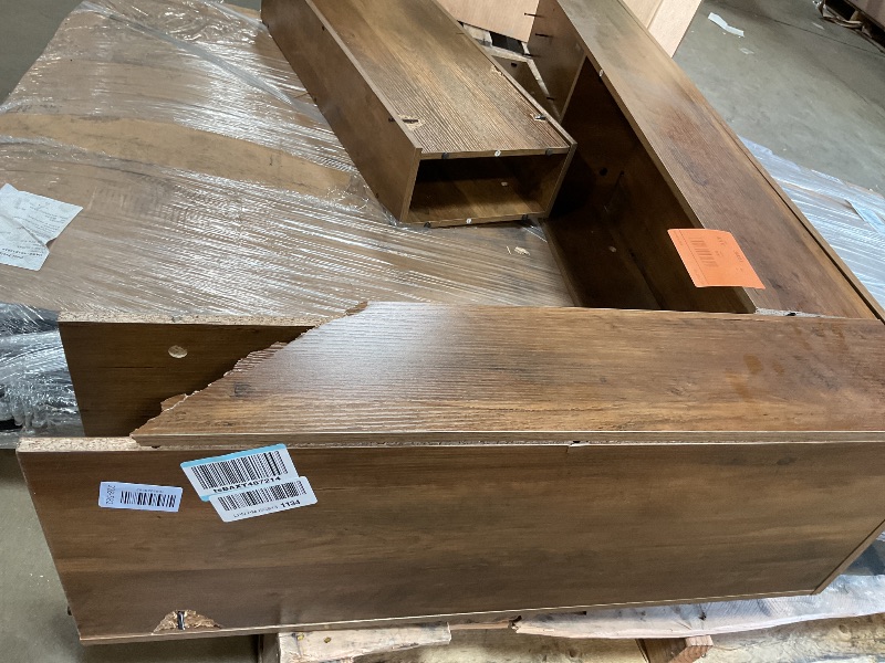 Photo 1 of ** SELLING FOR PARTS. MAJOR DAMAGE.**VASAGLE Entryway Table, Long Console Table, Thick Tabletop, Farmhouse Style, for Hallway, Behind the Couch, Living Room, Foyer, Easy Assembly, 11.8 x 63 x 31.5 Inches, Honey Brown ULNT147KB01S