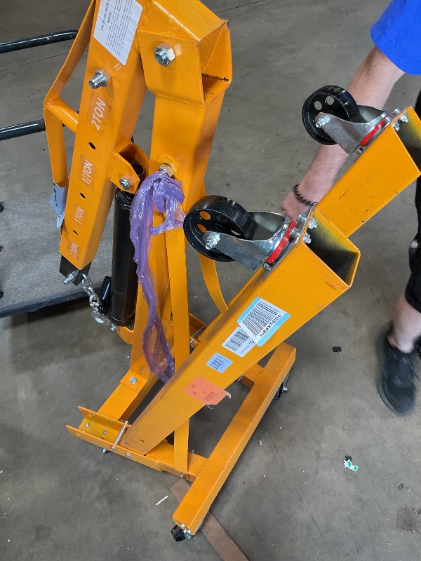 Photo 1 of ** selling as partial set. Missing small piece holding two chains **MilleLoom 2 Ton Engine Hoist with Lever Stabilizer, Foldable Cherry Picker - Heavy Duty Hydraulic Engine Lift, Automotive Garage Engine Crane