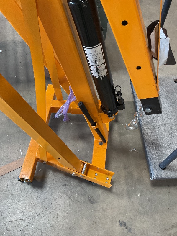 Photo 1 of ** selling as partial set. Missing small piece holding two chains **MilleLoom 2 Ton Engine Hoist with Lever Stabilizer, Foldable Cherry Picker - Heavy Duty Hydraulic Engine Lift, Automotive Garage Engine Crane