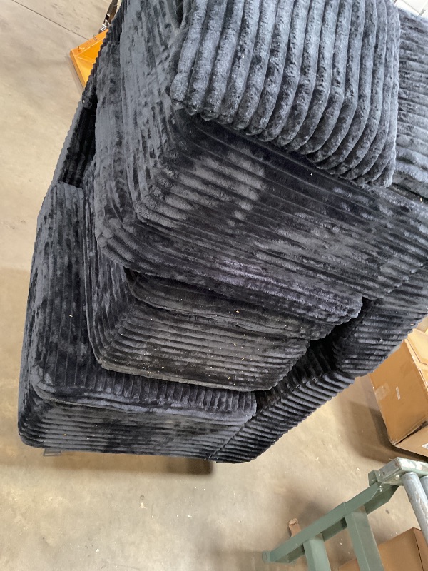 Photo 1 of ** dirt **103“ Sectional Couch for Living Room, Modular Deep Seat L-Shaped Corduroy Sofa, No Assembly, Plush Wide Fabric,