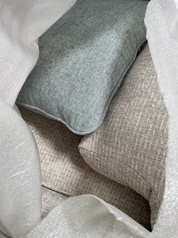 Photo 1 of ** DIRT FROM TRANSPORT**Signature Design by Ashley Monaghan Vintage Loveseat with Accent Pillows, Reversible Cushions and Rolled Arms, Beige