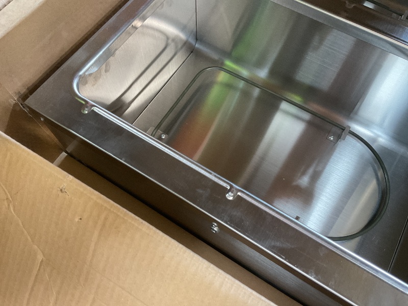 Photo 1 of ** dirt from transport**KoolMore 4-Pan Open Well Commercial Electric Stainless Steel Steam Table Food Warmer for Buffets with Undershelf, Warming Control Knobs, and Front Serving Area [120V] (KM-OWS-4), Silver