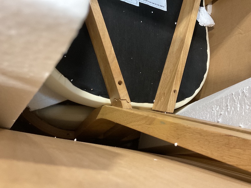 Photo 1 of ** WOOD FRAME CRACKING UNDERNEATH SEAT**Meridian Furniture 564Cream-C Carlyle Collection Modern | Contemporary Dining Chair, Solid Wood Brushed Natural Finish, Soft Cream Vegan Leather, Brushed Chrome Accents, 24" W x 23.5" D x 29" H, Cream