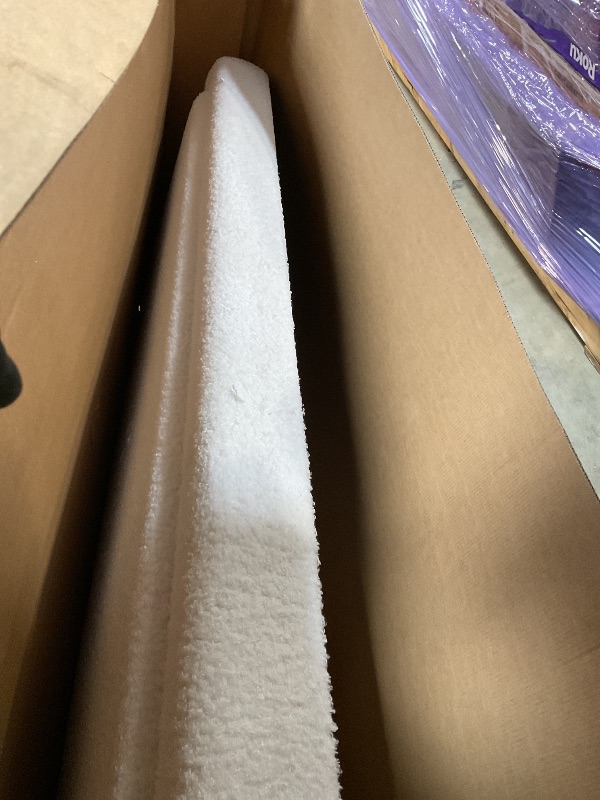 Photo 1 of **MISSING LEGS**viplov King Size Boucle Upholstered Platform Bed Frame with Adjustable Headboard, Soft Cloud Bed, No Box Spring Needed, Noise Free, Easy Assembly, White