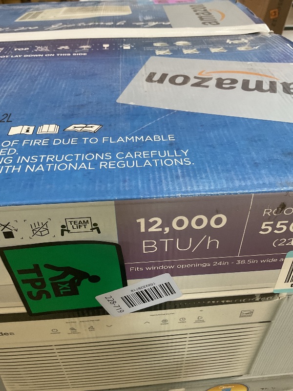 Photo 1 of **DENT DAMAGE**Midea Inverter Window Air Conditioner with Heat – Quiet Window AC Unit and Heat Combo with Dehumidifier – Cools up to 550 Sq. Ft. – Energy Star Rated, Smart Control, Remote, 12,000 BTU